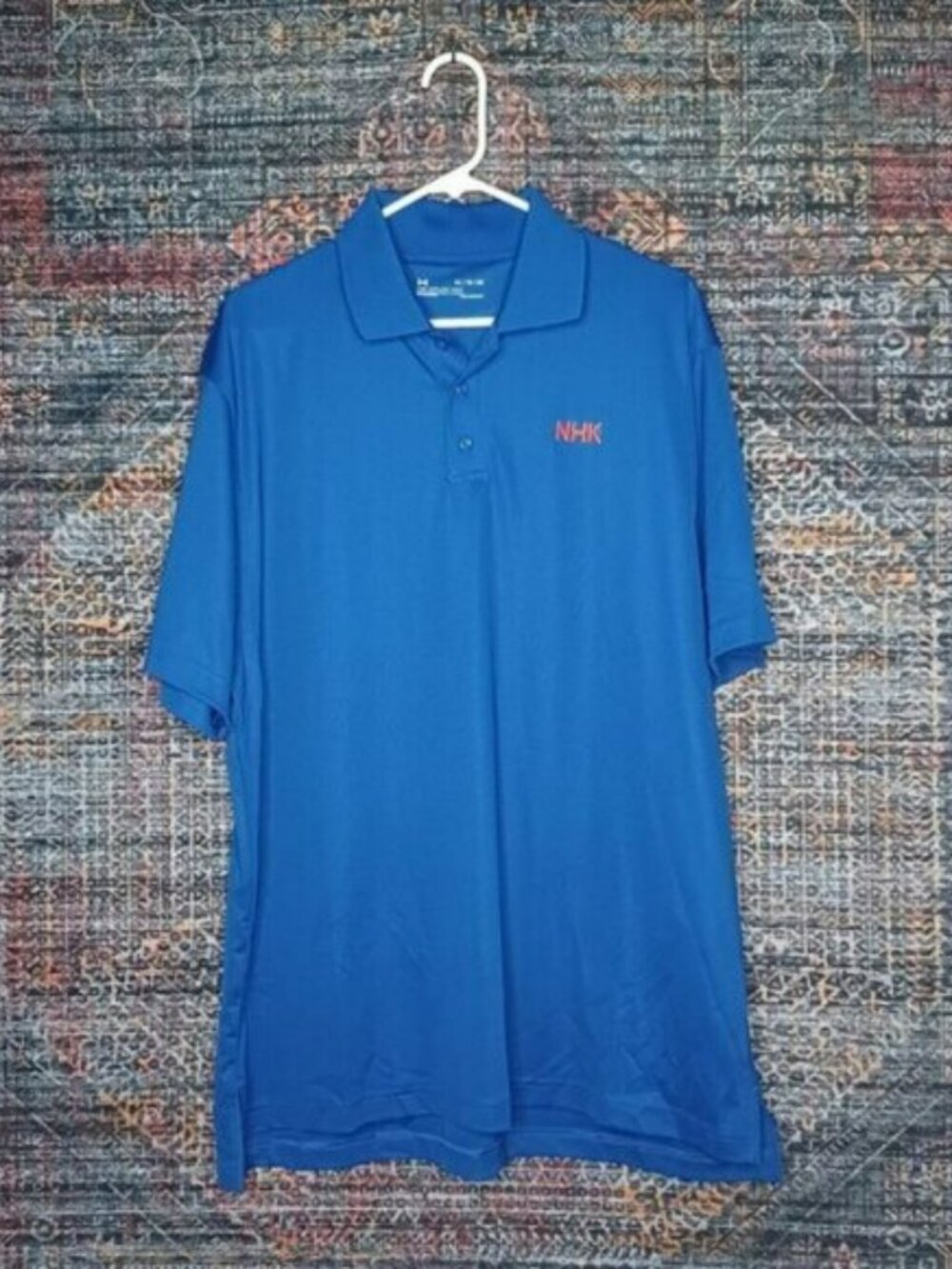 Under Armour mens solid blue NHK HeatGear golf polo XL NWT